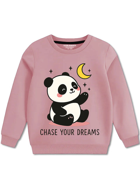 Dream Chaser Panda Fleece Sweatshirt For Girls