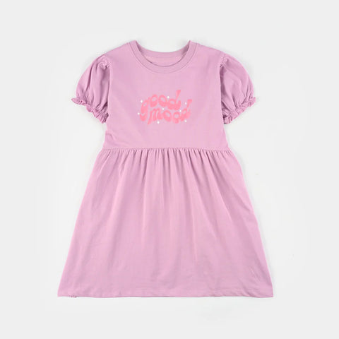 Terry Knitted / Pink Jersey Frock