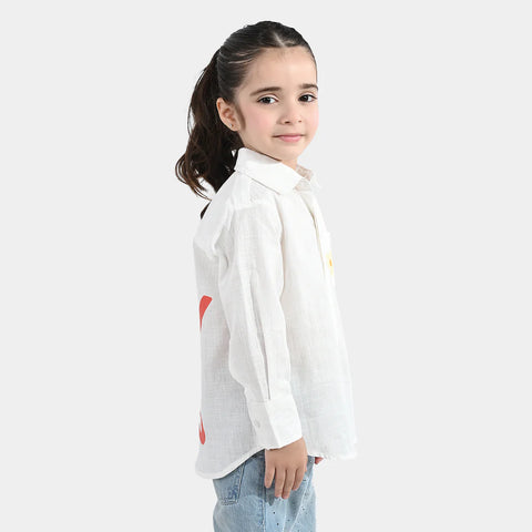 White -Good Vibes Raw Silk Fashion Top