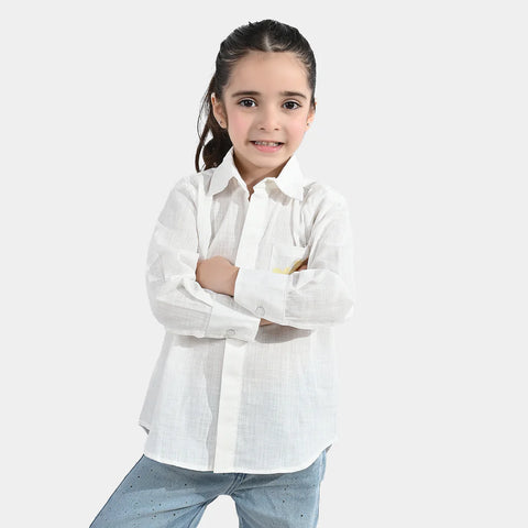 White -Good Vibes Raw Silk Fashion Top