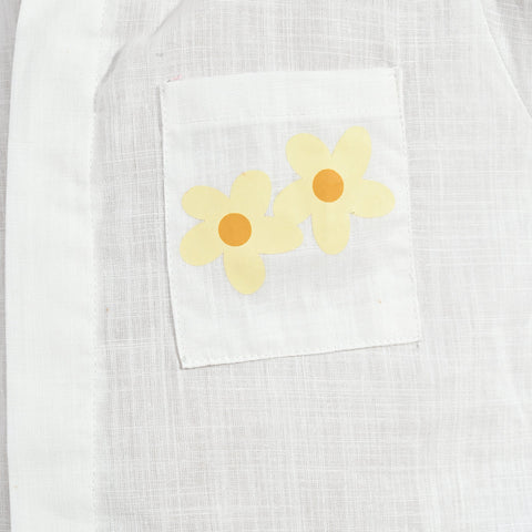 White -Good Vibes Raw Silk Fashion Top