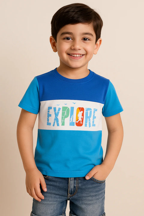 Boys Printed Jersey Explorer T-Shirt ( 1 Piece)