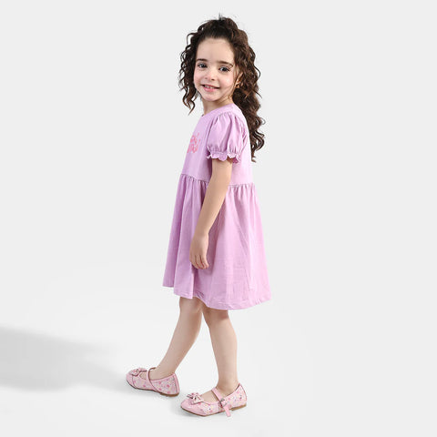 Terry Knitted / Pink Jersey Frock