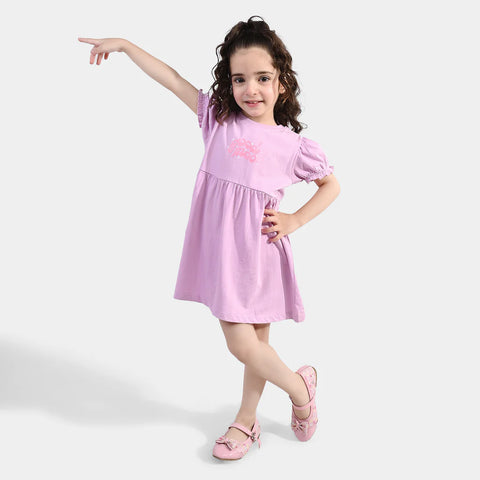 Terry Knitted / Pink Jersey Frock