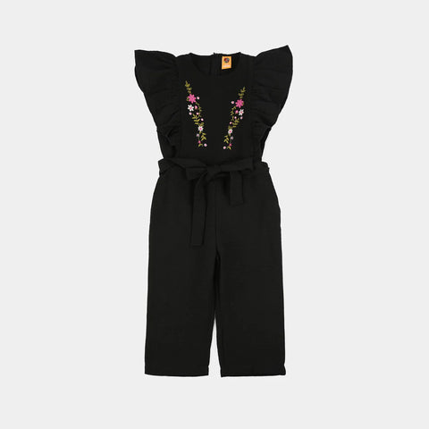 Cotton Embroidered Jumpsuit (Knight Rise) - Black