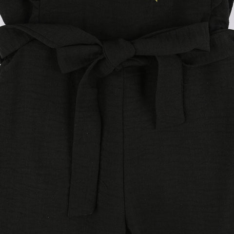 Cotton Embroidered Jumpsuit (Knight Rise) - Black